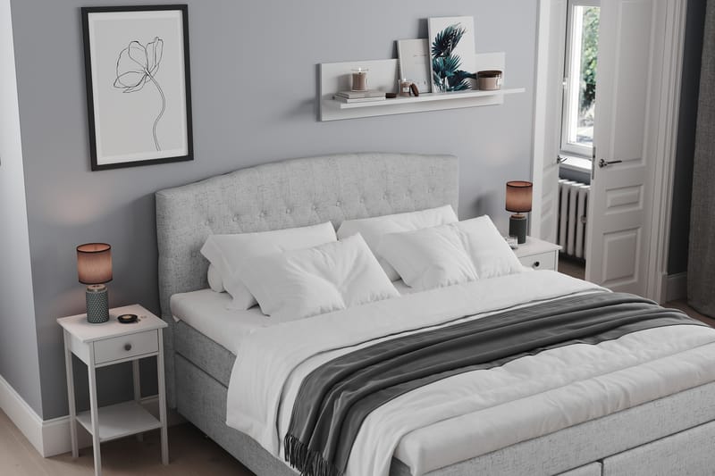 Jenkkisänky Abelie 160x200 Kova - Vaaleanharmaa - Huonekalut - Sänky - Jenkkisängyt