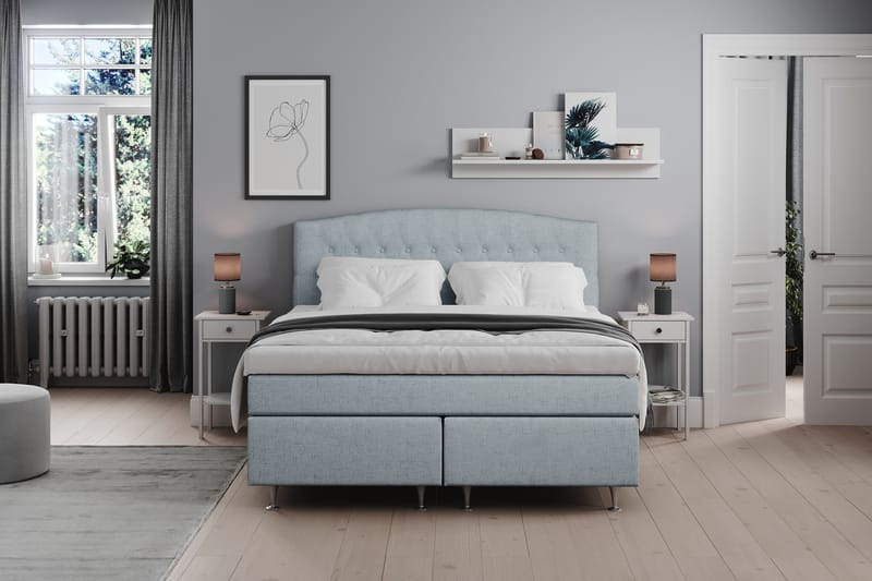 Jenkkisänky Abelie 160x200 Kova - Vaaleansininen - Huonekalut - Sänky - Jenkkisängyt