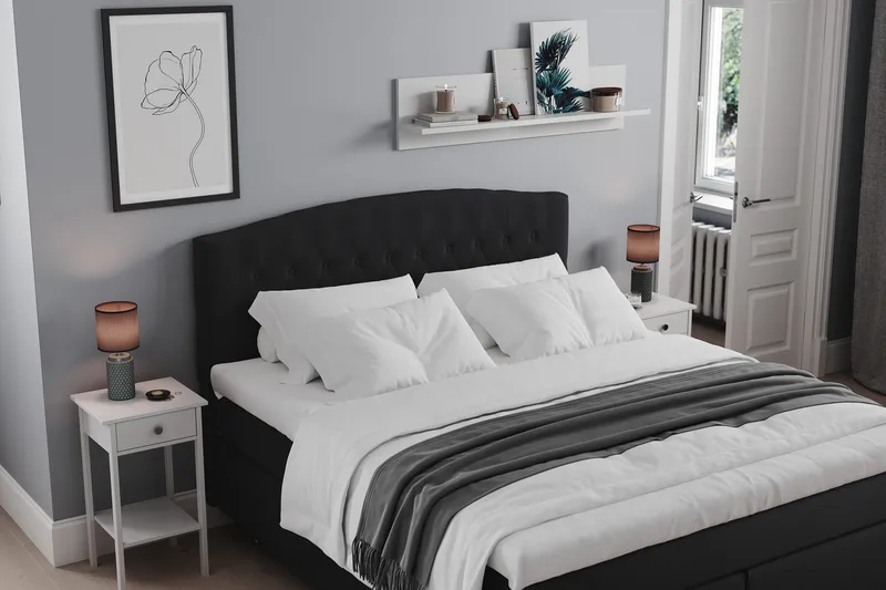 Jenkkisänky Abelie 160x200 Kova/Medium - Musta - Huonekalut - Sänky - Parisänky