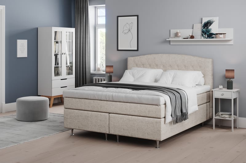Jenkkisänky Abelie 160x200 Medium - Beige - Huonekalut - Sänky - Jenkkisängyt