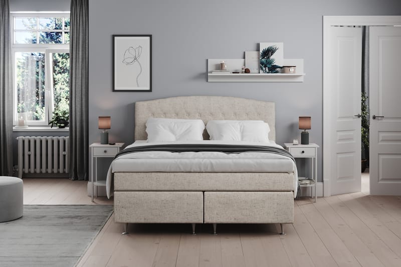 Jenkkisänky Abelie 160x200 Medium - Beige - Huonekalut - Sänky - Jenkkisängyt