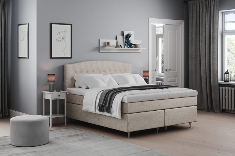 Jenkkisänky Abelie 160x200 Medium - Beige - Huonekalut - Sänky - Jenkkisängyt