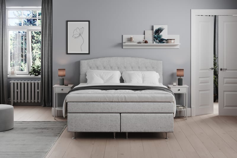 Jenkkisänky Abelie 160x200 Medium - Vaaleanharmaa - Huonekalut - Sänky - Jenkkisängyt