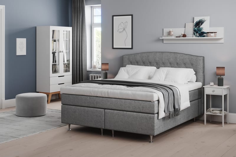 Jenkkisänky Abelie 180x200 Kova/Medium - Harmaa - Huonekalut - Sänky - Parisänky