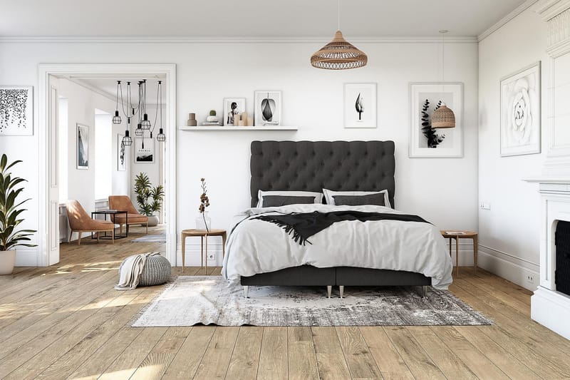 Jenkkisänky Boxford 180x200 - Tummanharmaa - Huonekalut - Sänky - Jenkkisängyt