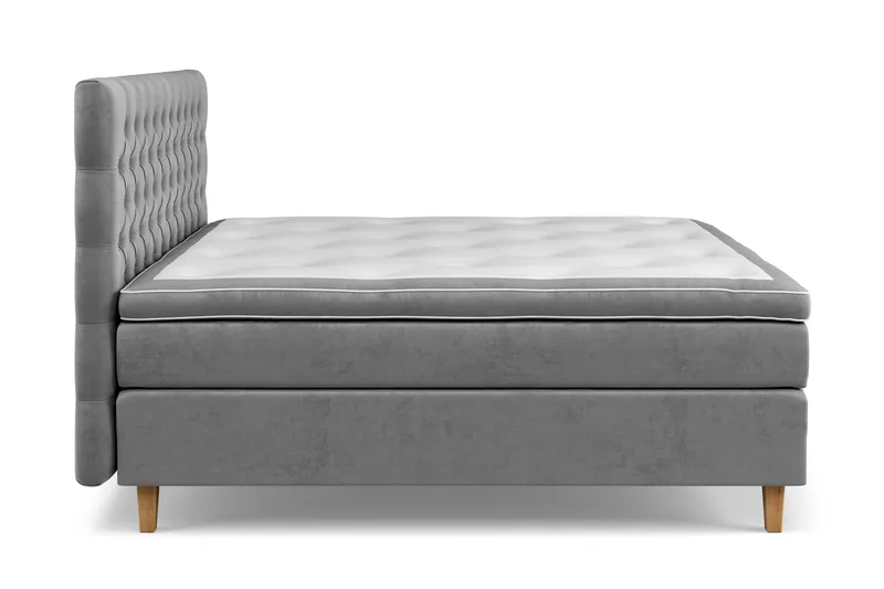 Jenkkisänky Celine 160x200 cm Sametti - Harmaa - Huonekalut - Sänky - Jenkkisängyt