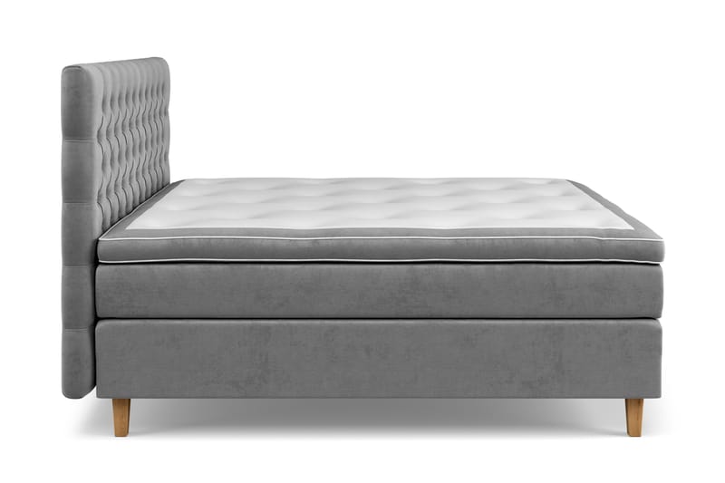 Jenkkisänky Celine 160x200 cm Sametti - Harmaa - Huonekalut - Sänky - Jenkkisängyt