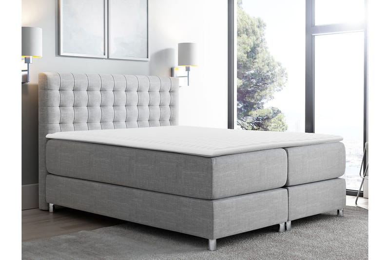 Jenkkisänky Forus 140x200 cm - Vaaleanharmaa - Huonekalut - Sänky - Parisänky