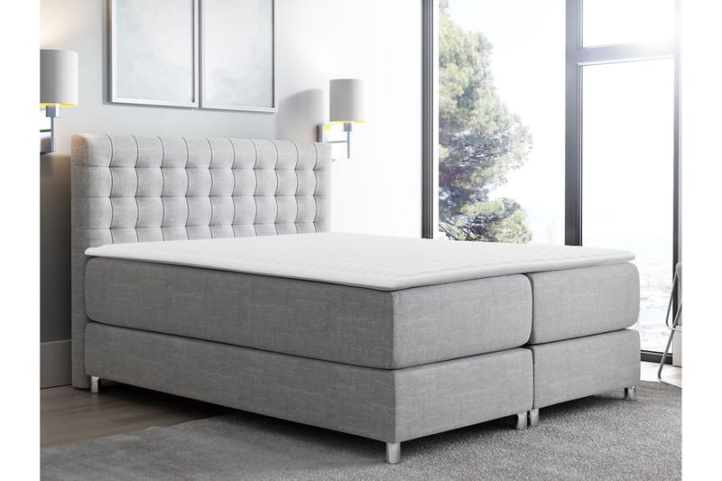 Jenkkisänky Forus 180x200 cm - Vaaleanharmaa - Huonekalut - Sänky - Parisänky