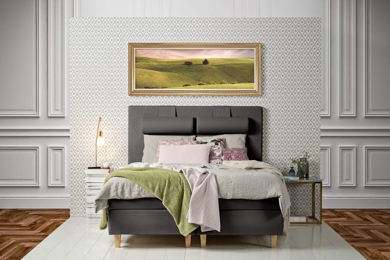 Jenkkisänky Glendale 160x200 - Vaaleanharmaa - Huonekalut - Sänky - Parisänky