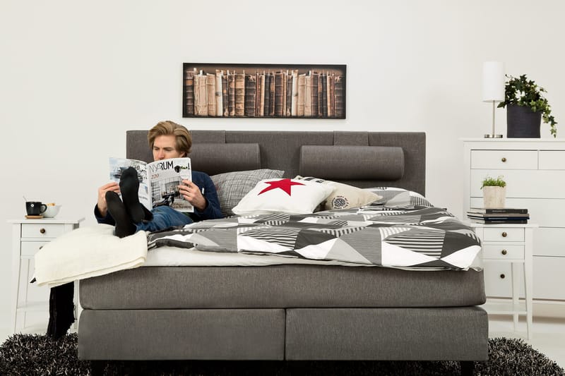 Jenkkisänky Glendale 160x200 - Vaaleanharmaa - Huonekalut - Sänky - Parisänky