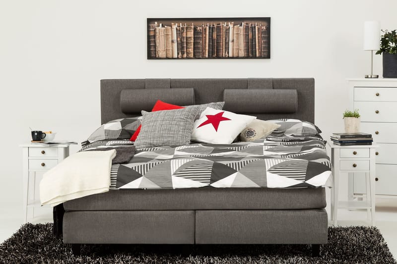 Jenkkisänky Glendale 160x200 - Vaaleanharmaa - Huonekalut - Sänky - Parisänky