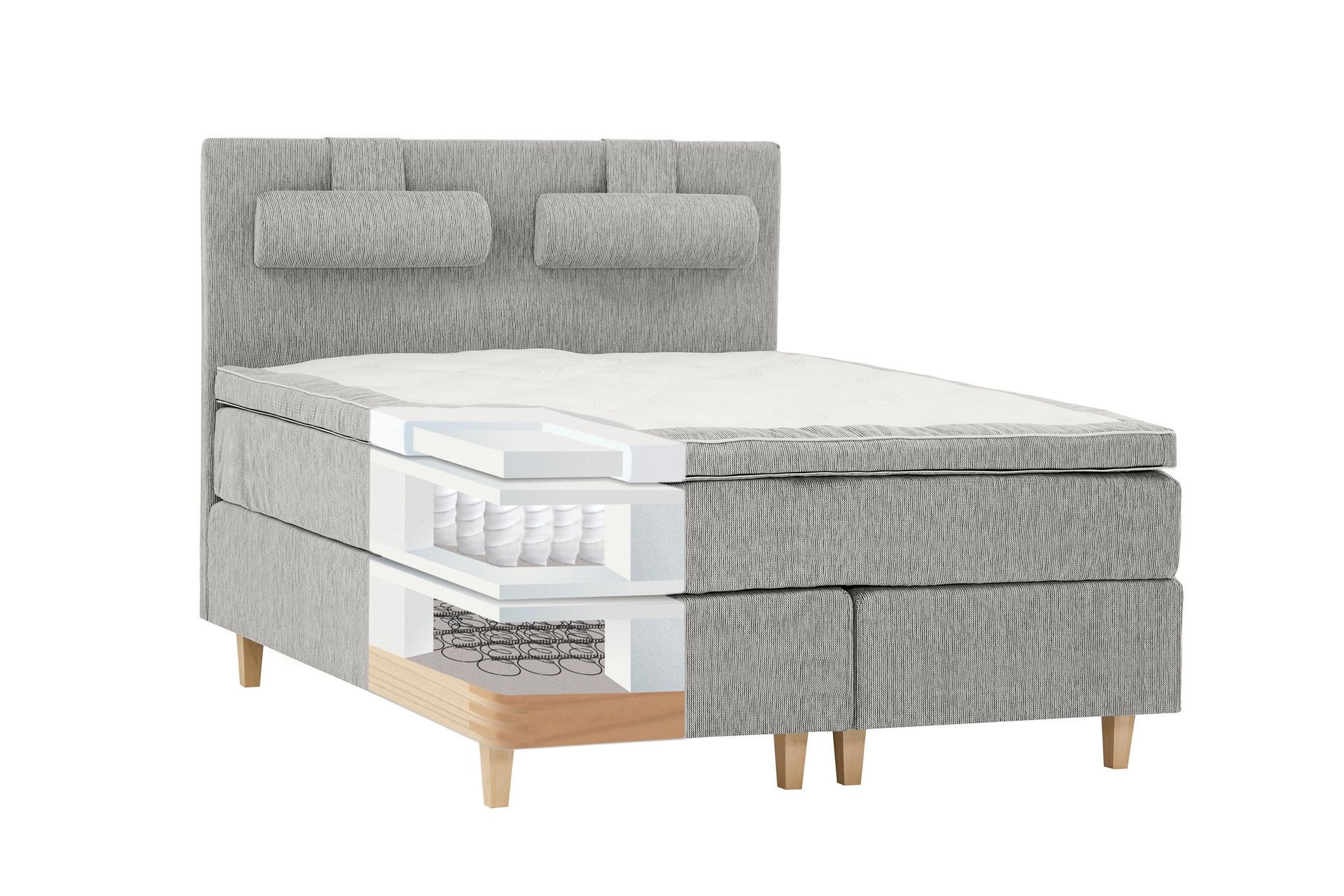Jenkkisänky Grand 160x200 Vaaleanharmaa - Huonekalut - Sänky - Jenkkisängyt