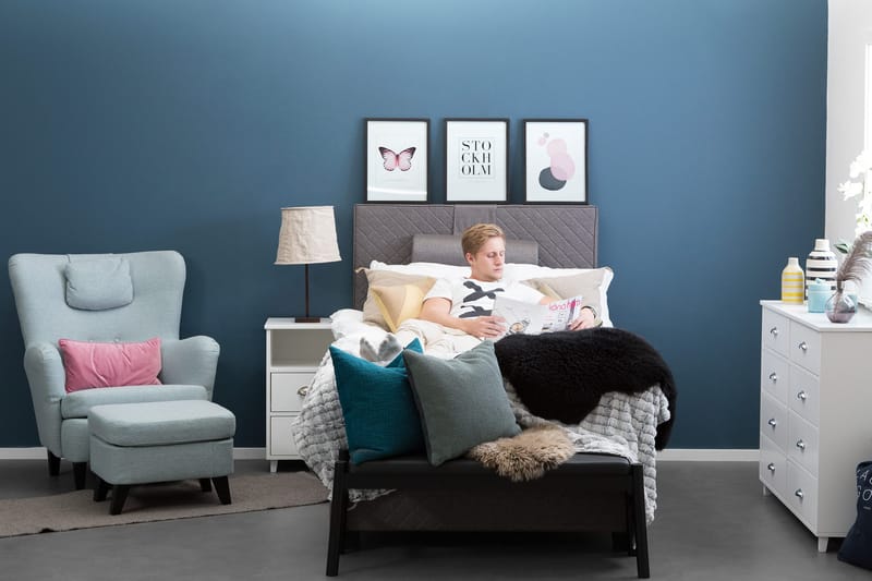 Jenkkisänky Kilmer 140x200 - Harmaa - Huonekalut - Sänky - Parisänky