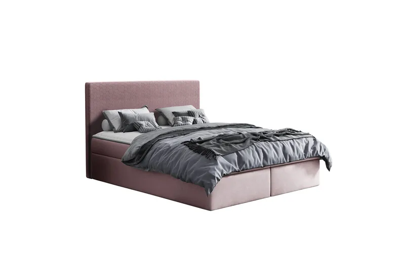 Jenkkisänky Livoll Säilytyksellä 200x200 cm - Vaaleanpunainen - Huonekalut - Sänky - Parisänky