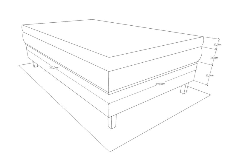 Jenkkisänky Longford 140x200 Kova Polyeetterivaahto - Vaaleanharmaa - Huonekalut - Sänky - Parisänky