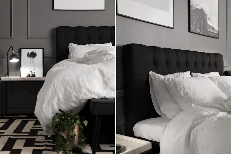 Jenkkisänky Longford 160x200 Kova Polyeetterivaahto - Musta - Huonekalut - Sänky - Parisänky