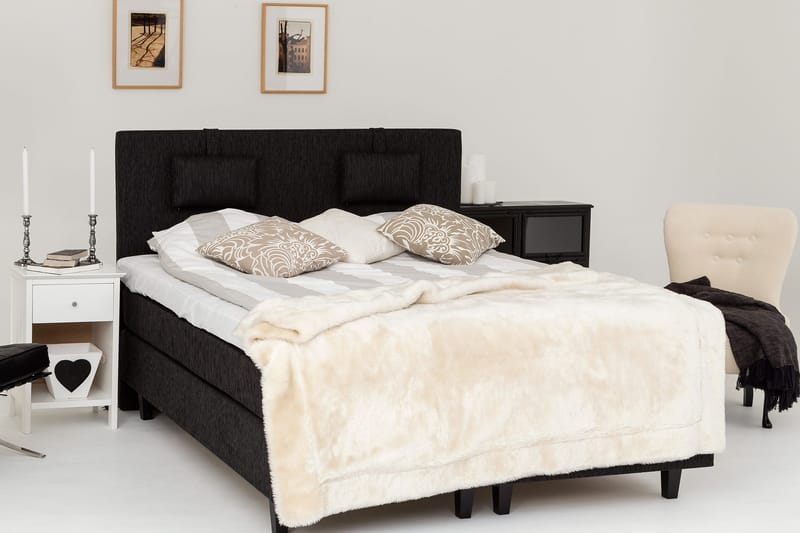 Jenkkisänky Longford 160x200 Kova Polyeetterivaahto - Musta - Huonekalut - Sänky - Parisänky