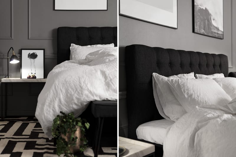 Jenkkisänky Longford 160x200 Kova Polyeetterivaahto - Musta - Huonekalut - Sänky - Parisänky