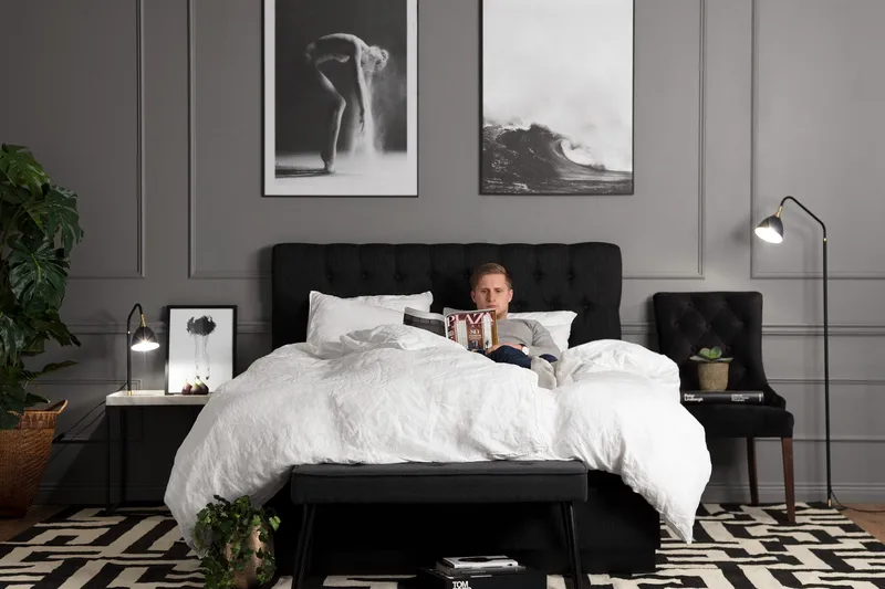 Jenkkisänky Longford 160x200 Kova Polyeetterivaahto - Musta - Huonekalut - Sänky - Parisänky