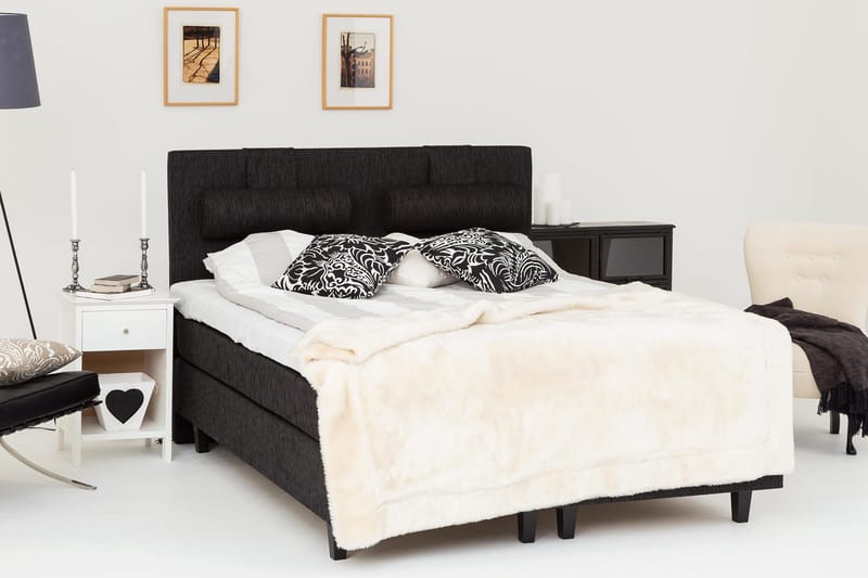 Jenkkisänky Longford 180x200 Kova Polyeetterivaahto - Musta - Huonekalut - Sänky - Parisänky