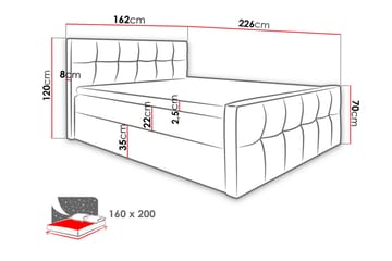 Jenkkisänky Lycket 160x200 cm - Musta - Huonekalut - Sänky - Jenkkisängyt