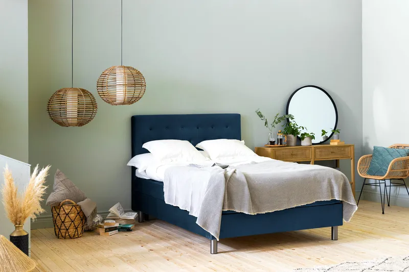 Jenkkisänky Rebeca 140x200 - Sininen - Huonekalut - Sänky - Parisänky