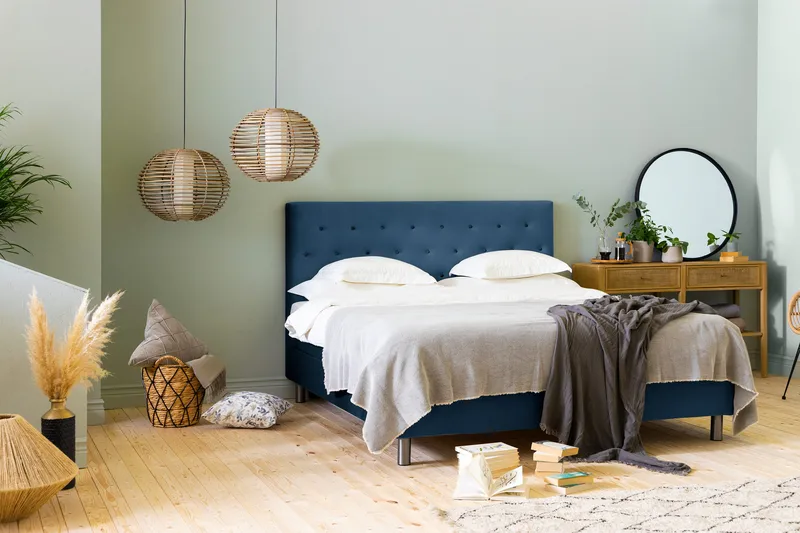 Jenkkisänky Rebeca 160x200 - Sininen - Huonekalut - Sänky - Parisänky