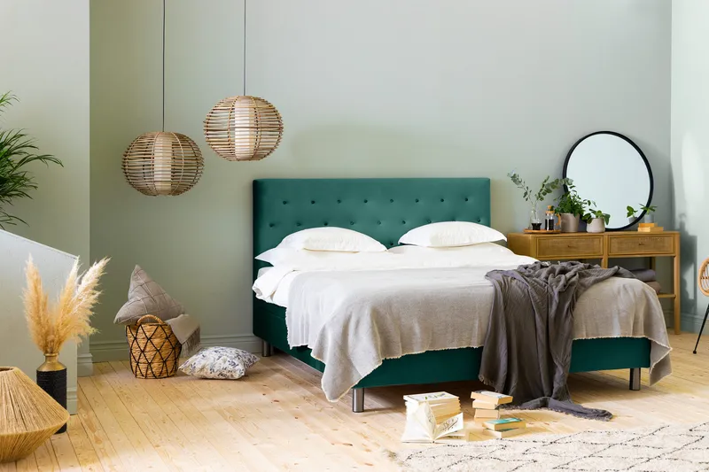 Jenkkisänky Rebeca 160x200 - Vihreä - Huonekalut - Sänky - Parisänky