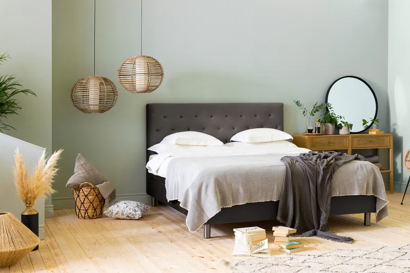 Jenkkisänky Rebeca 180x200 - Tummanharmaa - Huonekalut - Sänky - Parisänky