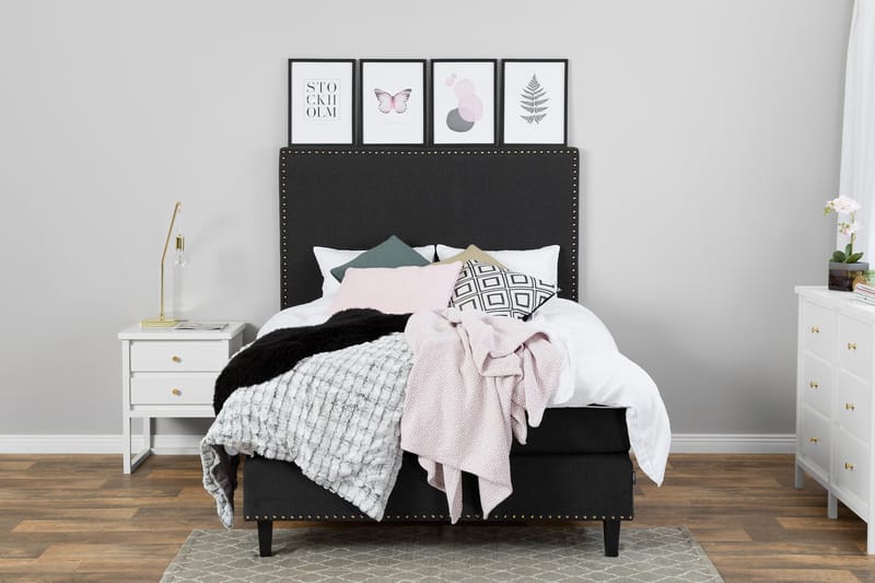 Jenkkisänky Roosalie 160x200 - Musta - Huonekalut - Sänky - Parisänky