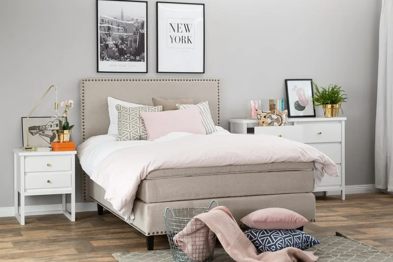 Jenkkisänky Rosalie Beige - 140 - Huonekalut - Sänky - Parisänky