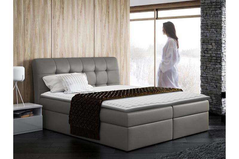 Jenkkisänky Tryland 160x200 cm - Harmaa - Huonekalut - Sänky - Parisänky