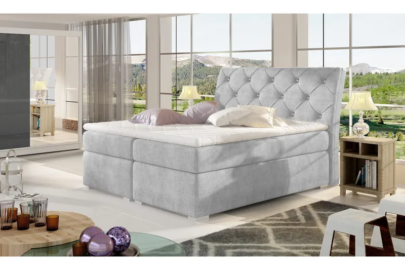 Runkosänky Andree 180x200 cm - Harmaa - Huonekalut - Sänky - Parisänky