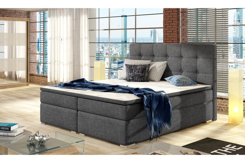 Runkosänky Bikana 180x200 cm - Harmaa - Huonekalut - Sänky - Parisänky