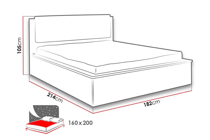 Runkosänky Charon 160x200 cm - Puu/Musta - Huonekalut - Sänky - Parisänky