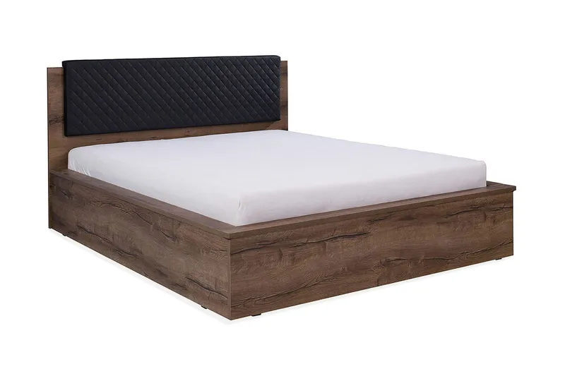 Runkosänky Charon 160x200 cm, Puu/Musta