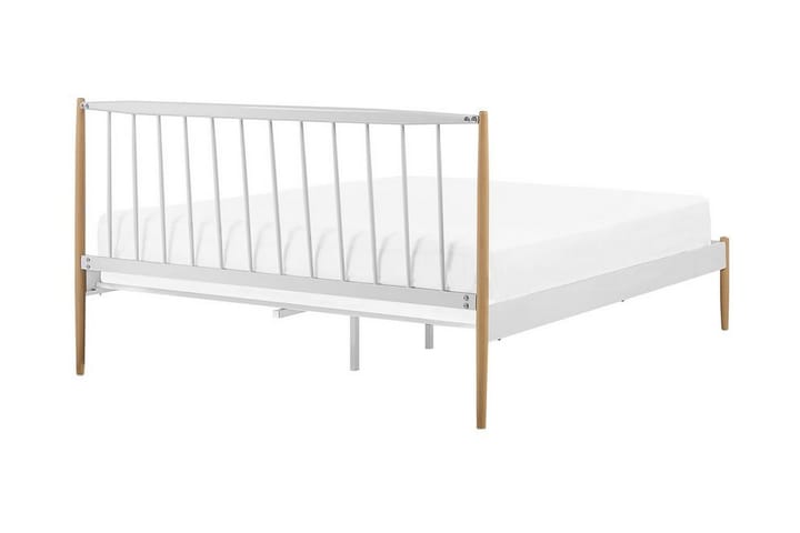 Sänky Marcoles 160x200 cm - Valkoinen/Ruskea - Parisänky - Runkopatjasängyt