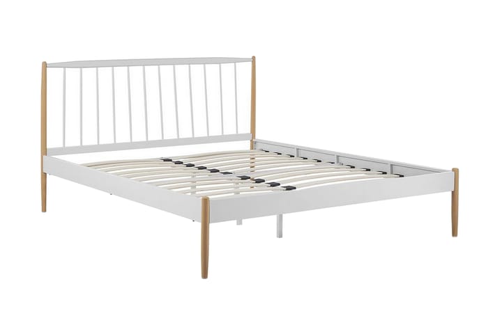 Sänky Marcoles 160x200 cm - Valkoinen/Ruskea - Parisänky - Runkopatjasängyt