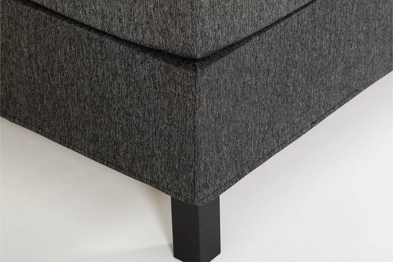 Sänkypaketti Lucky 150x200 Vaahto Sileä Sängynpääty - Niskatyyny Suuri Musta/Harmaa - Huonekalut - Sänky - Parisänky