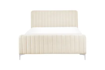 Parisänky Lunan sälepohjalla, beige-hopea, 140x200 cm - Beige-hopea, 140x200 cm - Huonekalut - Sänky - Sänkykehikot & sängynrungot