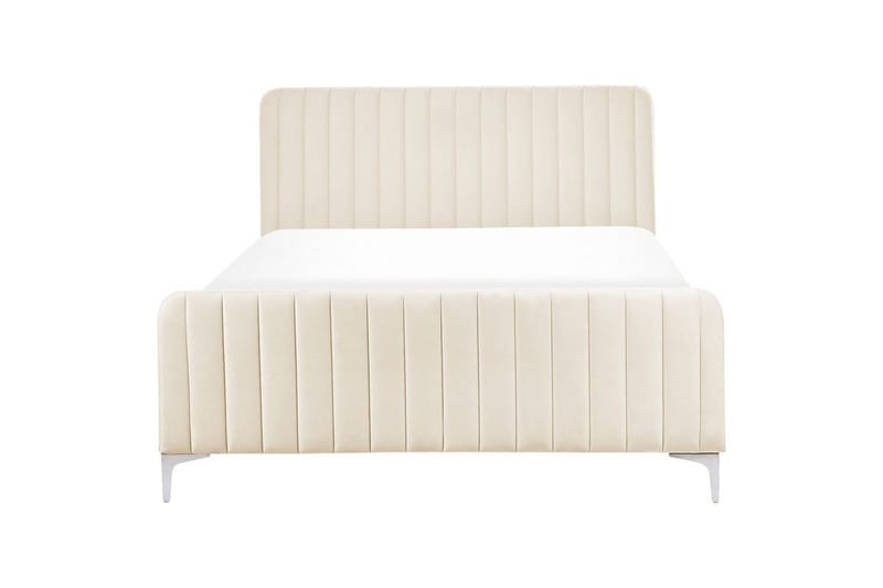 Parisänky Lunan sälepohjalla, beige-hopea, 140x200 cm - Beige-hopea, 140x200 cm - Huonekalut - Sänky - Runkopatjasängyt