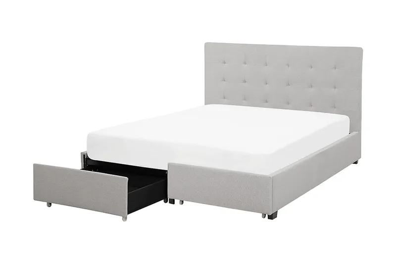 Parisänky Mooneyrow säilytyksellä 140x200 - Harmaa - Huonekalut - Sänky - Sänkykehikot & sängynrungot