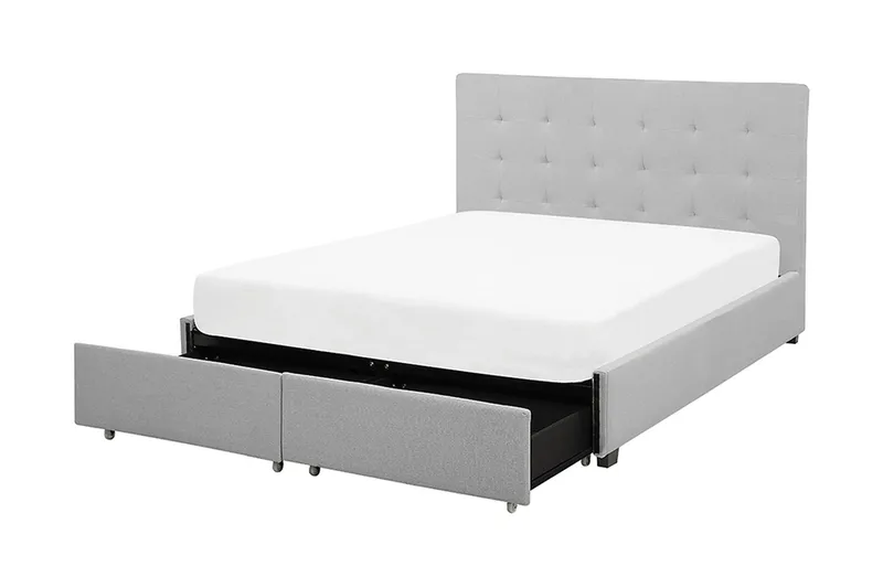 Parisänky Mooneyrow säilytyksellä 140x200 - Harmaa - Huonekalut - Sänky - Sänkykehikot & sängynrungot