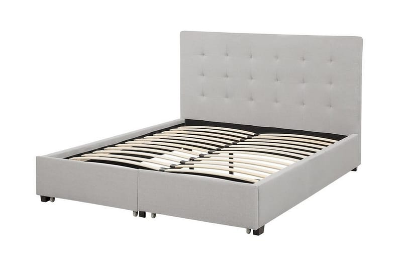 Parisänky Mooneyrow säilytyksellä 140x200 - Harmaa - Huonekalut - Sänky - Sänkykehikot & sängynrungot