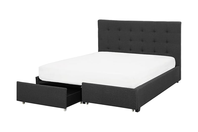 Parisänky Mooneyrow säilytyksellä 160x200 - Harmaa - Huonekalut - Sänky - Sänkykehikot & sängynrungot