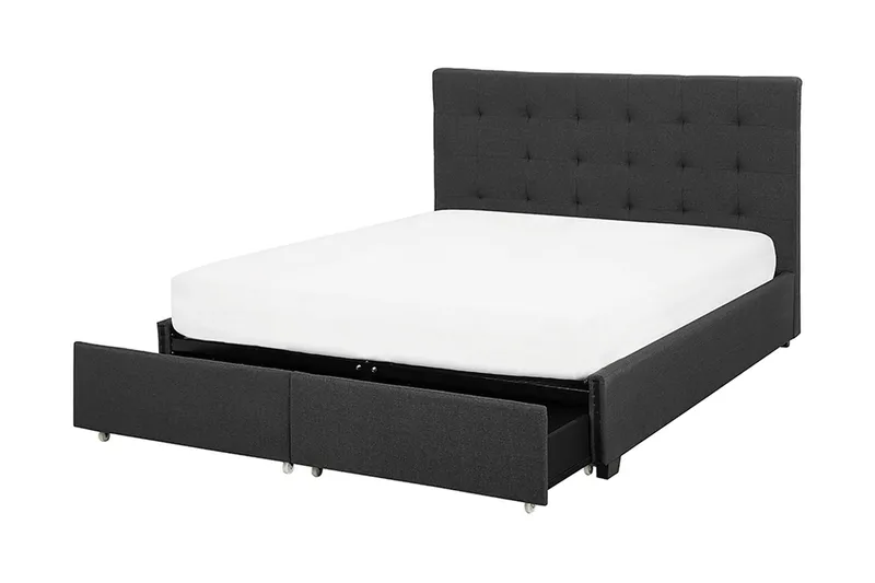 Parisänky Mooneyrow säilytyksellä 160x200 - Harmaa - Huonekalut - Sänky - Sänkykehikot & sängynrungot