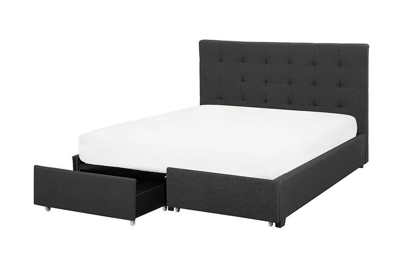 Parisänky Mooneyrow säilytyksellä 160x200 - Harmaa - Huonekalut - Sänky - Sänkykehikot & sängynrungot