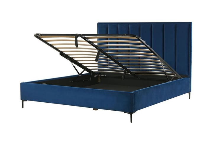 Parisänky säilytyksellä 160x200 cm SEZANNE - Sininen - Sängyt säilytystilalla