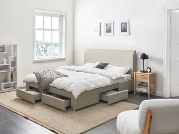 Parisänky Soutrin 160x200 cm - Beige - Huonekalut - Sänky - Sänkykehikot & sängynrungot